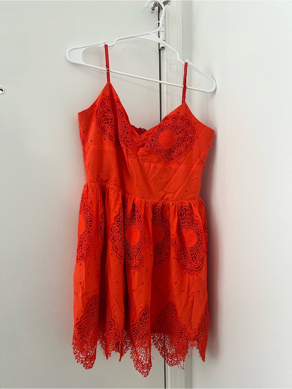 Spaghetti Strap Mini Dress in Bright Orange
